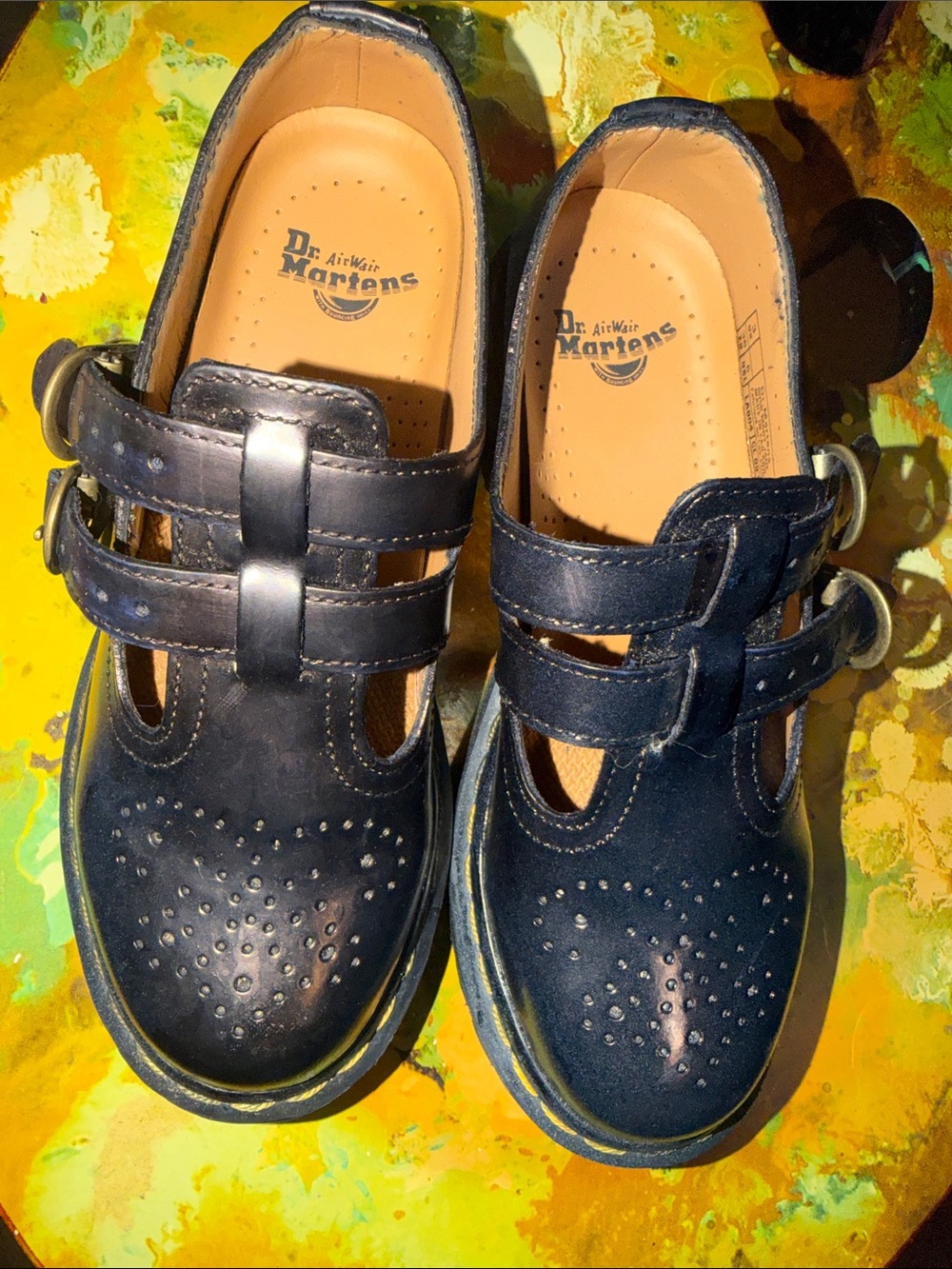 Dr. Martens Navy Double-Strap Mary Jane Kids Shoes